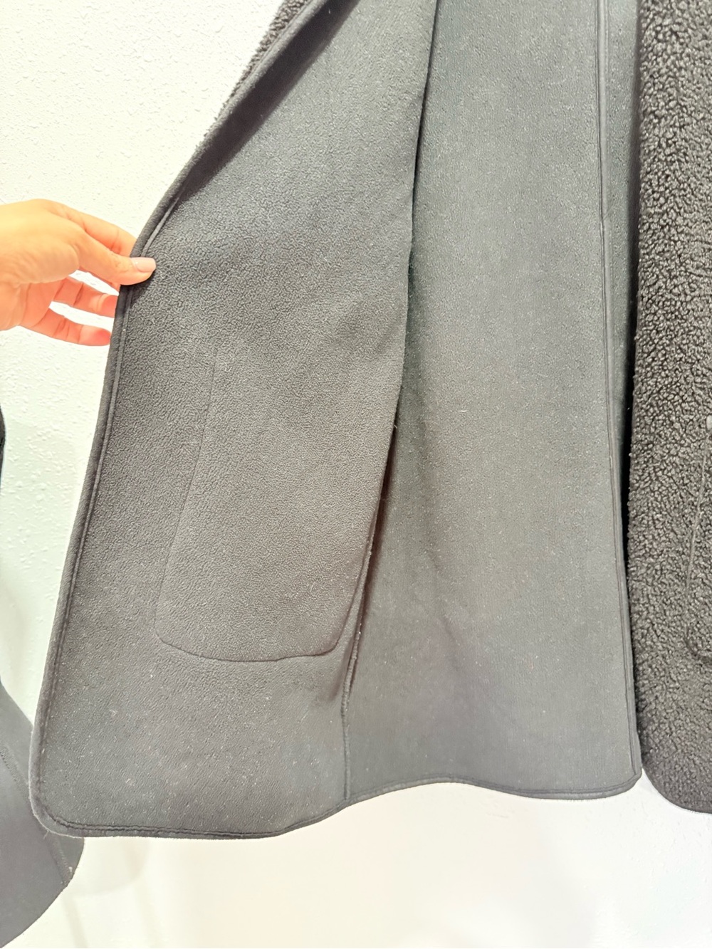 Joie woman's Black hooded Plush Teddy/sherpa Coat Jacket Cozy Open Front M - Picture 7 of 11